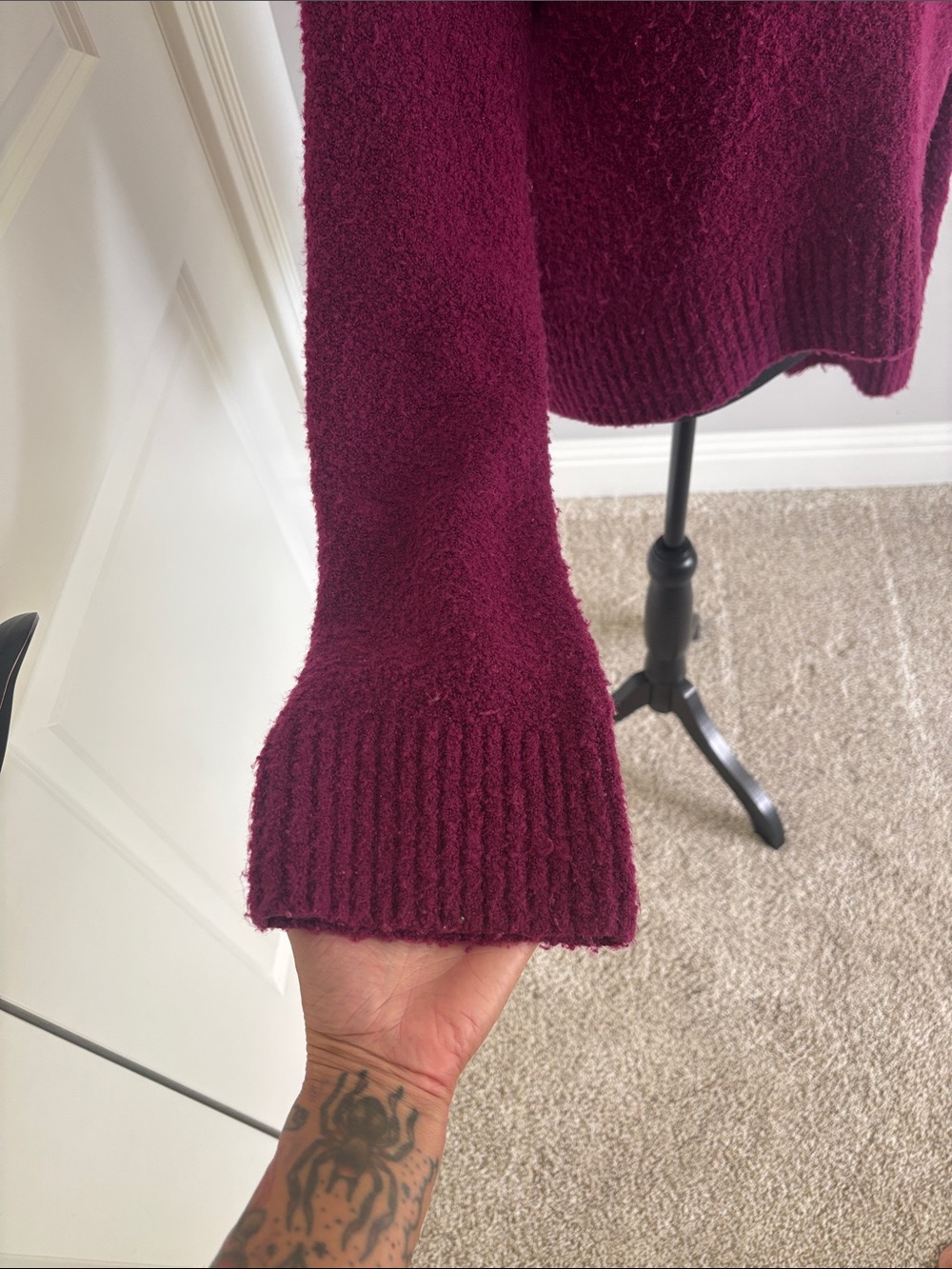 Leith Deep Raspberry Turtleneck Sweater - Picture 2 of 5